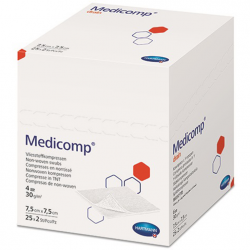 Hartmann Medicomp Αποστειρωμένη Γάζα Μη υφασμένη (Non Woven) 4πλη - 7.5 cm x 7.5cm  2x25τεμάχια 