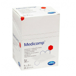 Hartmann Medicomp Αποστειρωμένη Γάζα Μη υφασμένη (Non Woven) 4πλη - 5cm x 5cm 2x25τεμάχια