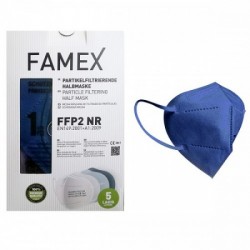 Famex FFP2 NR Μάσκα Προστασίας - Συσκευασία 10 τεμαχίων Σκούρο Μπλε